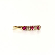 9ct Yellow Gold Ruby and Diamond Bridge Ring