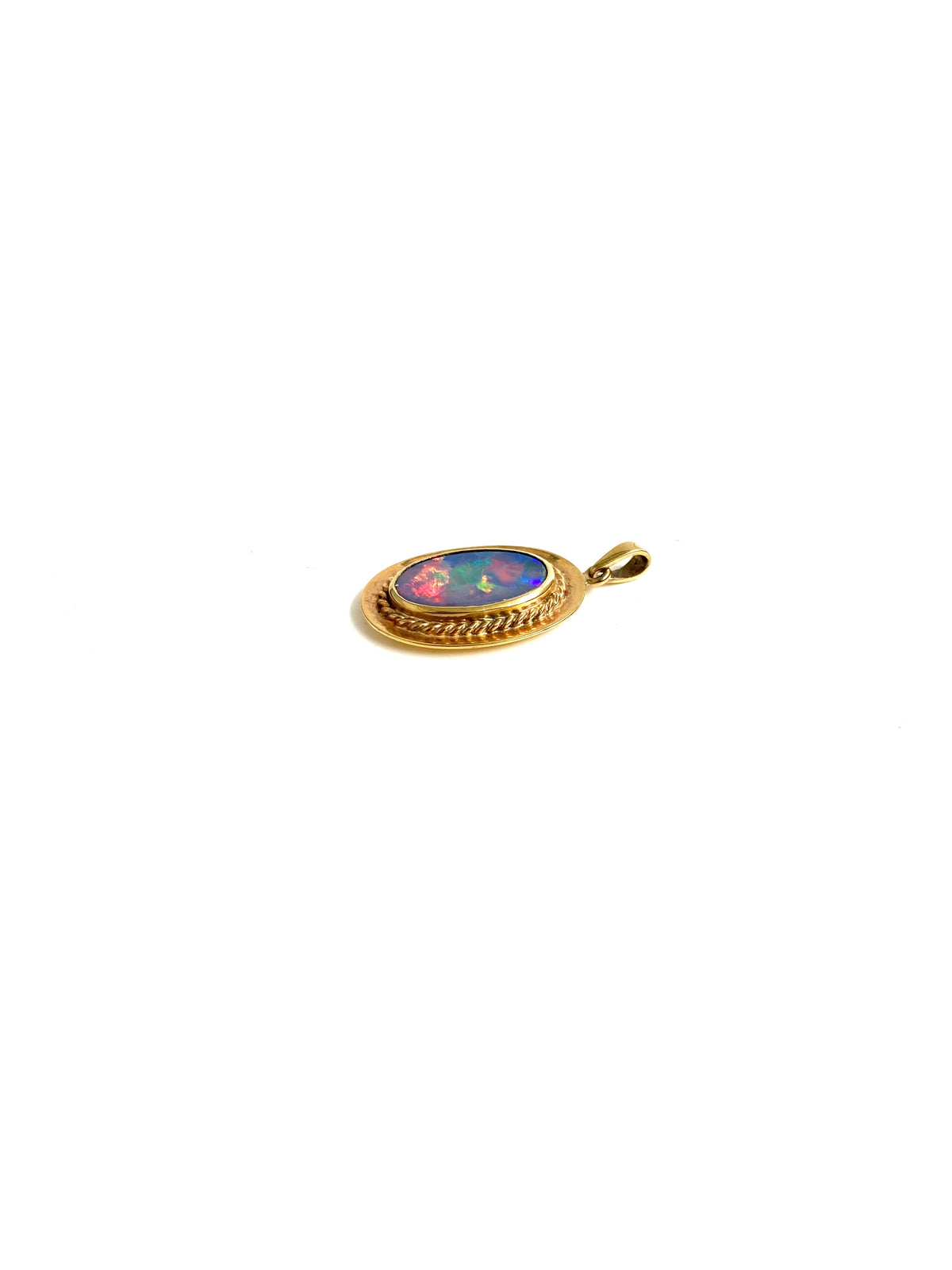 9ct Gold Black Opal Pendant