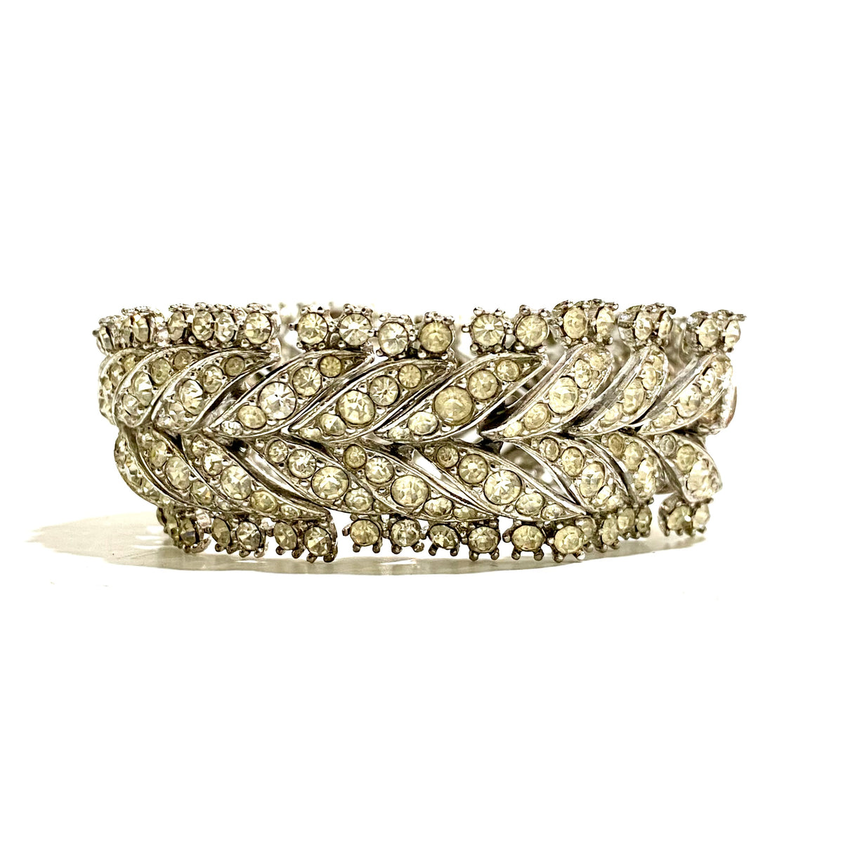 Vintage Crystal Bracelet with Silver Safety Chain