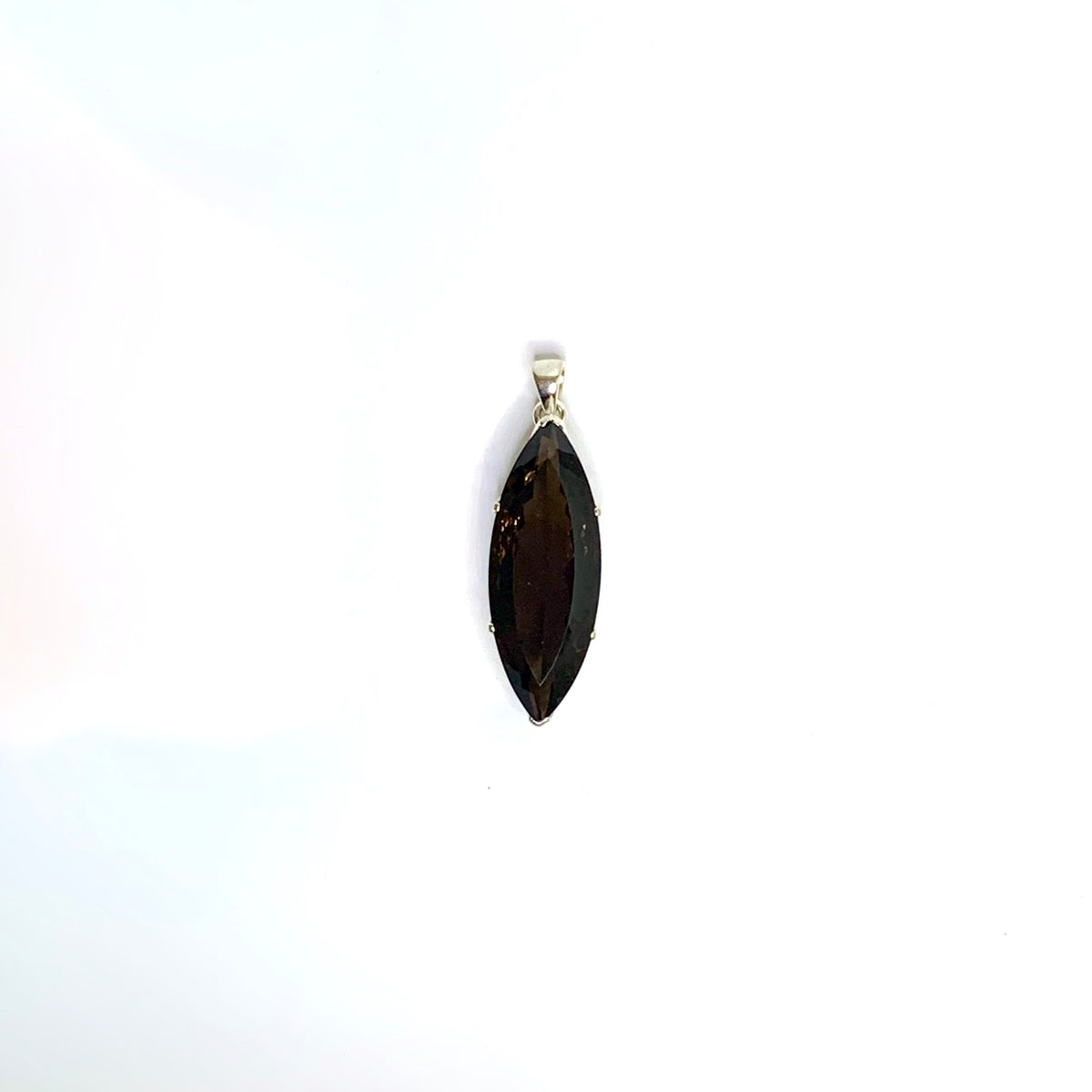Sterling Silver Faceted Smokey Quartz Pendant