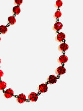 Red Faceted Crystal Necklace on Wire