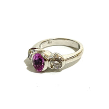 Pink Sapphire and Diamond Trilogy Ring