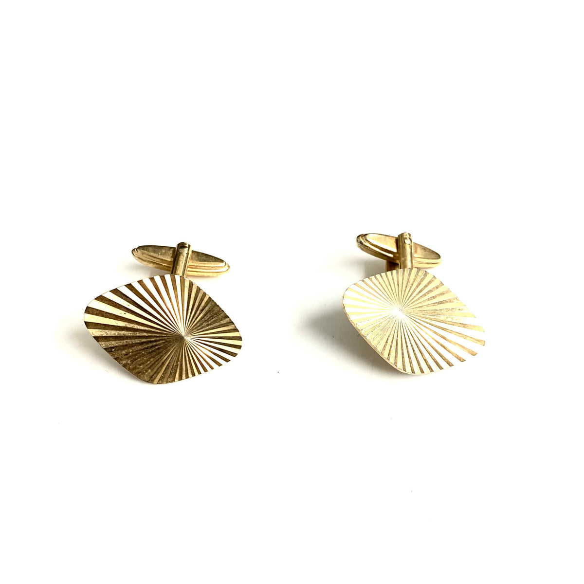 Sterling Silver Gold Plate Diamond Shaped Cufflinks