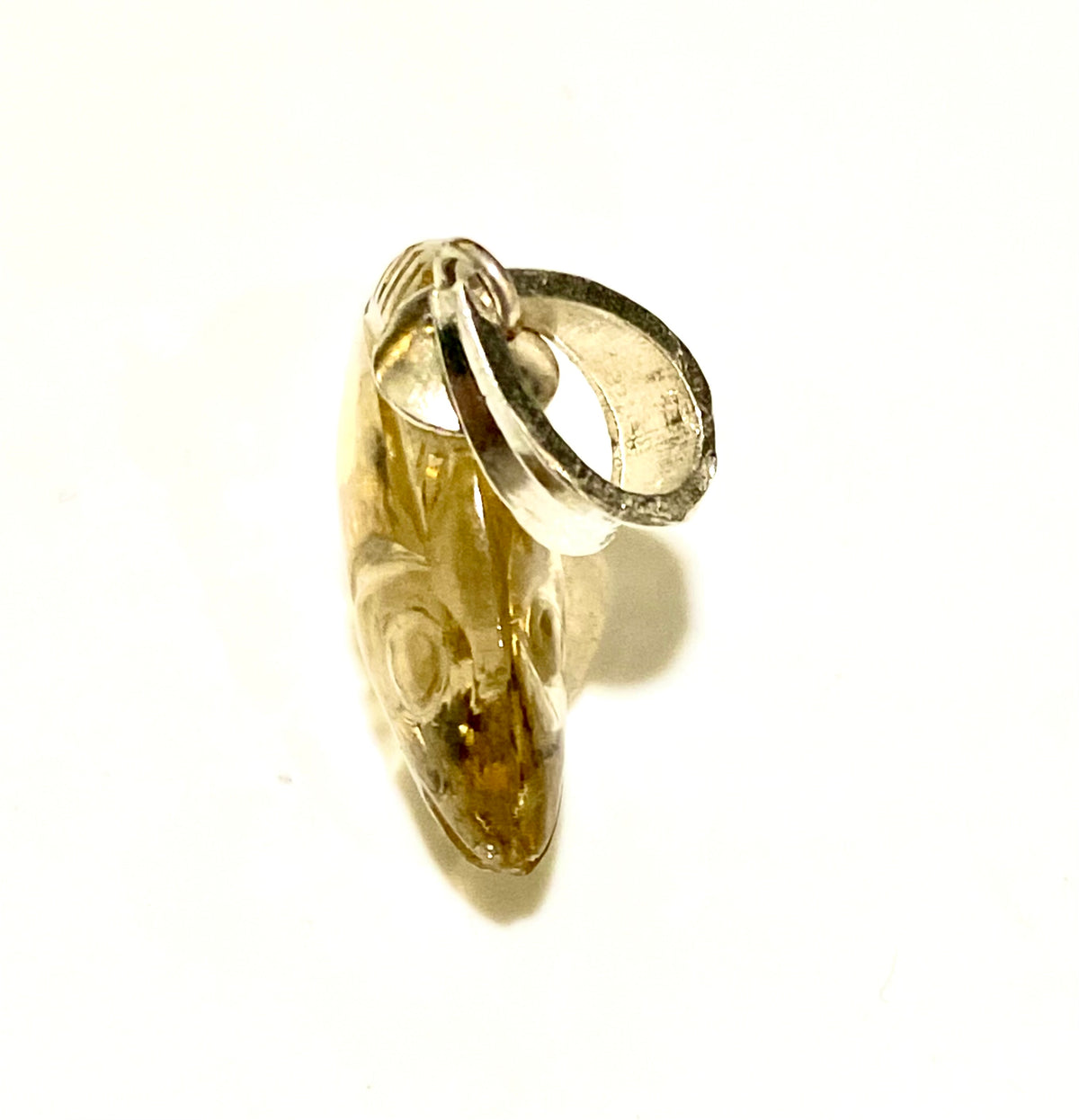 Hand-carved Citrine Fish Pendant