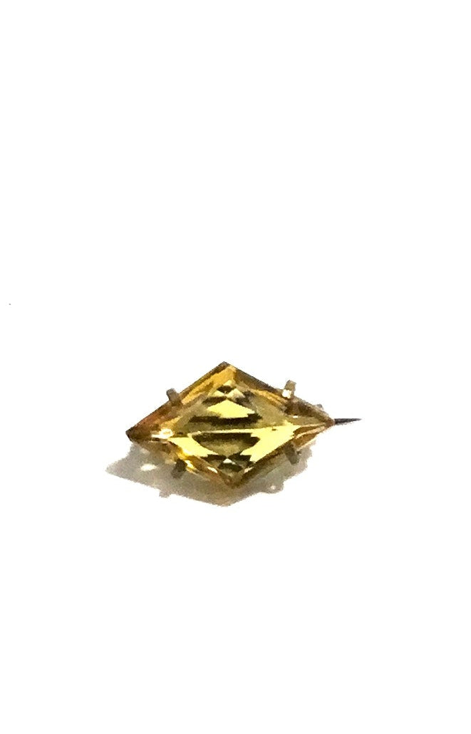 Diamond Shaped Citrine Brooch