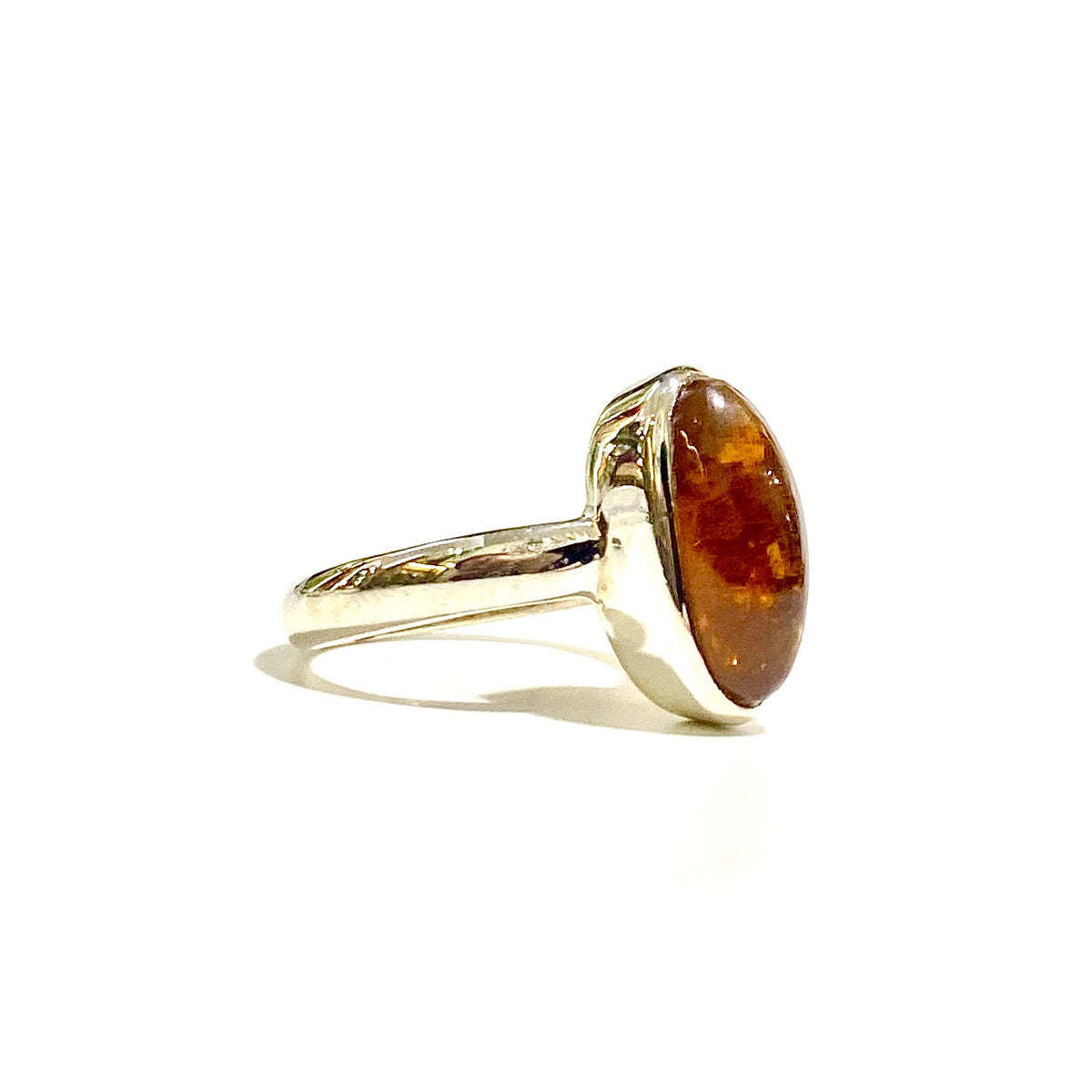 Sterling Silver Orange Kyanite Ring
