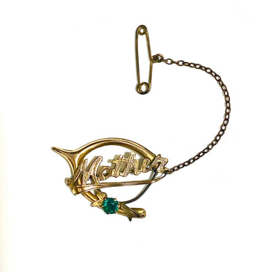 9ct Gold Plated ‘Mother’ Brooch