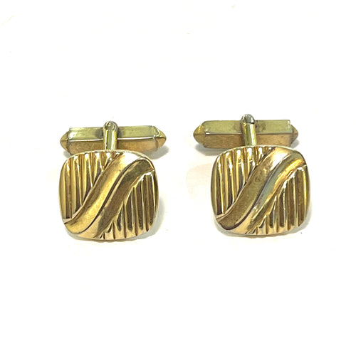 Vintage Gold Plate Swirl Pattern Cufflinks