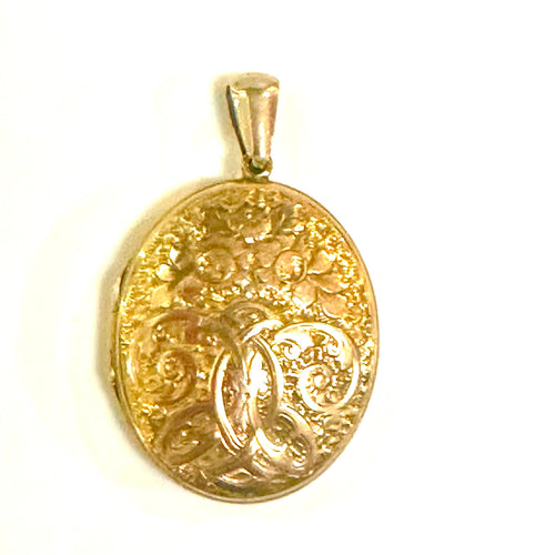 9ct Gold Locket L38mmx 30mm OD:3mm