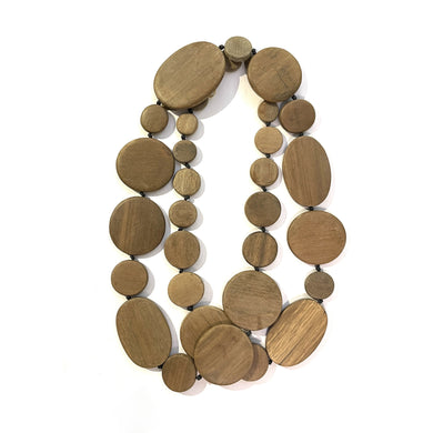 Vintage Multi-Strand Wooden Beaded Necklace