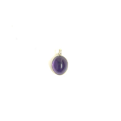 Sterling Silver 18ct Cabochon Amethyst Pendant