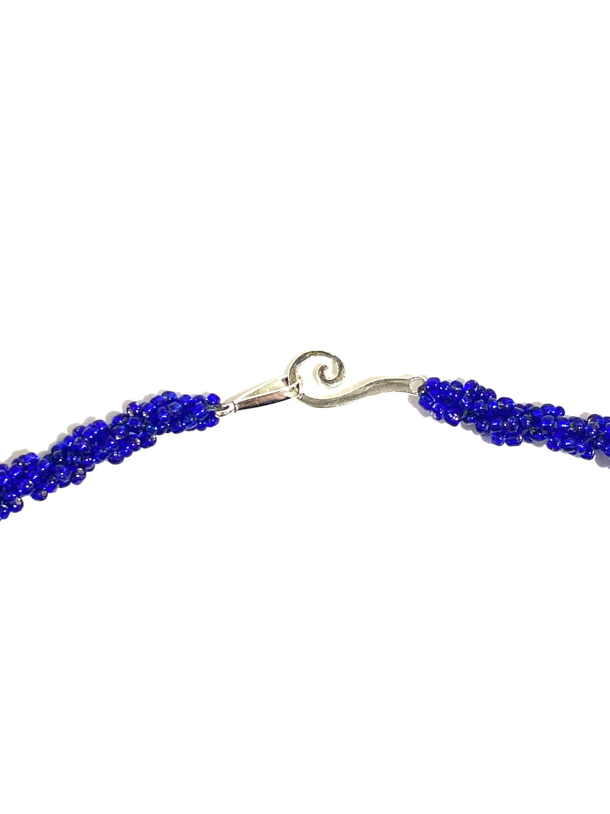 Cobalt Blue Gloss Bead Twisted Necklace