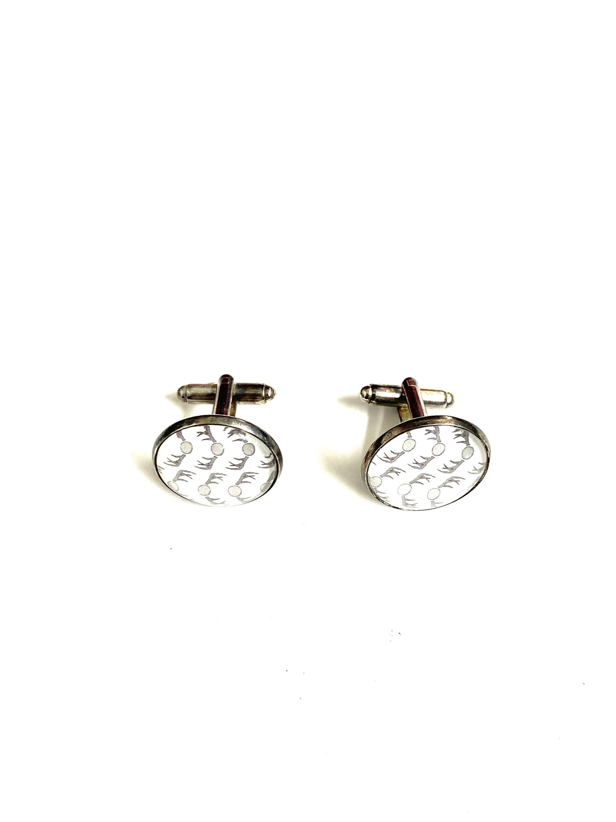 Resin and Sterling Silver Deer Pattern Cufflinks