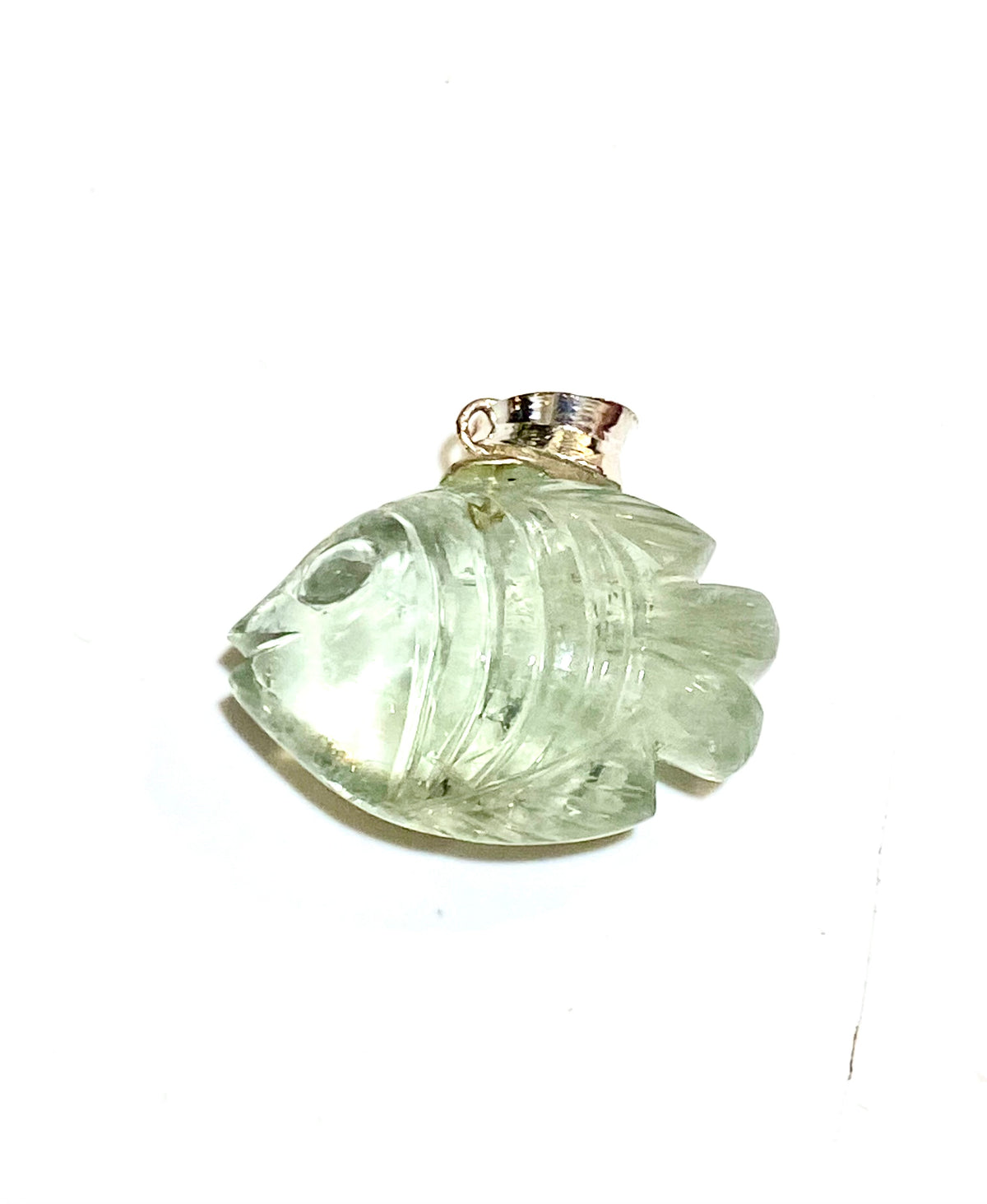 Hand-carved Fluorite Fish Pendant