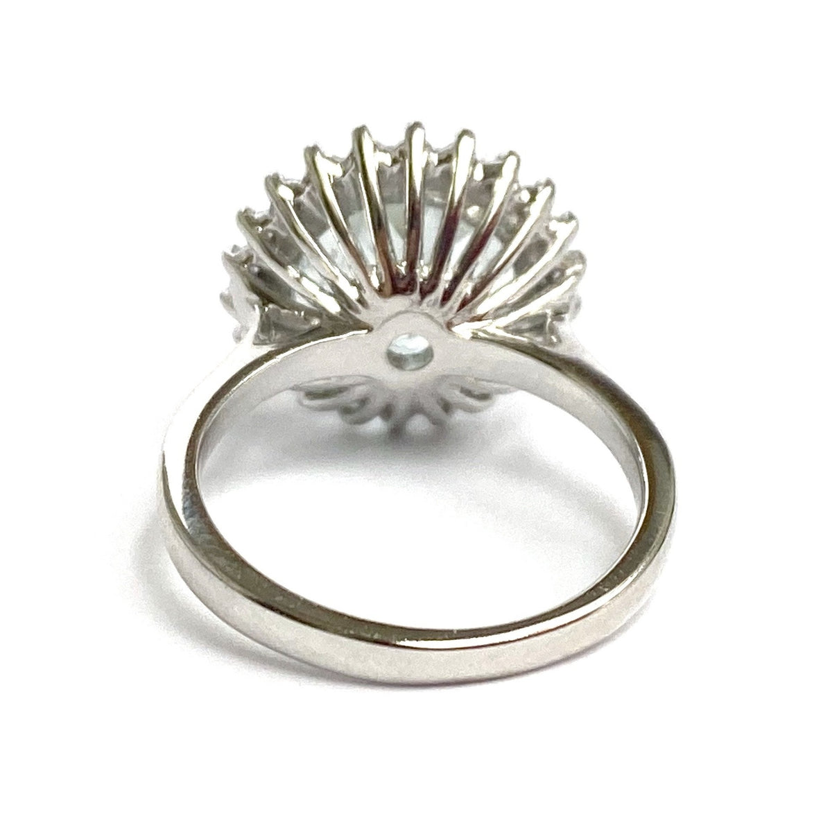 9ct White Gold 5ct Aquamarine and Diamond Ring