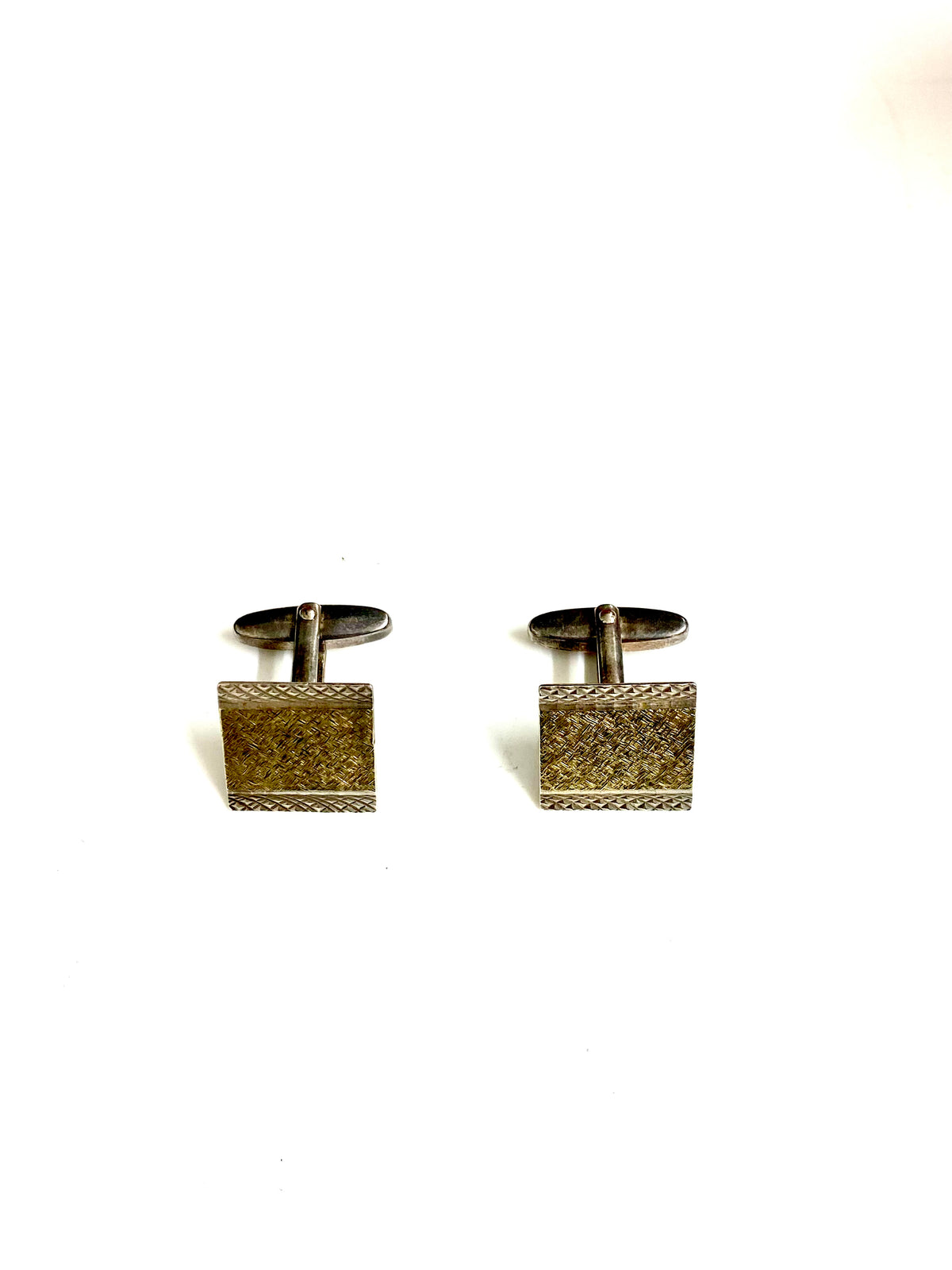 Vintage Sterling Silver Engraved Edge Cufflinks