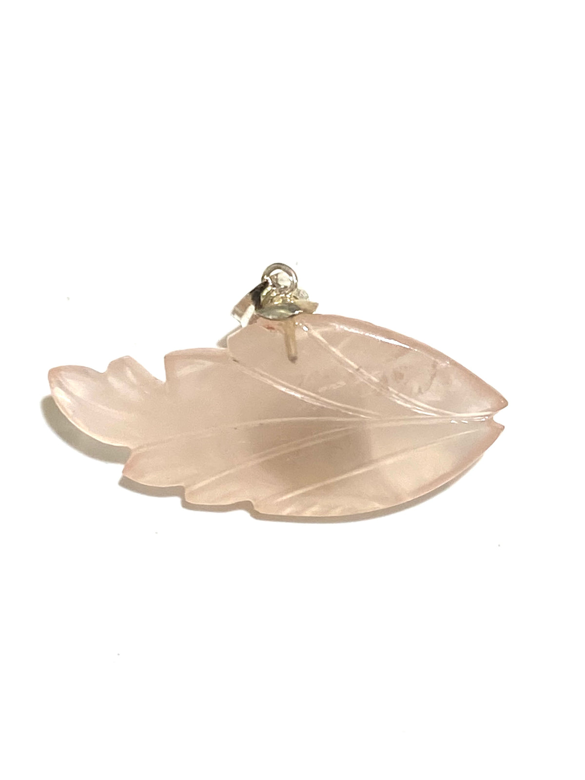 Hand-carved Rose Quartz Fish Pendant