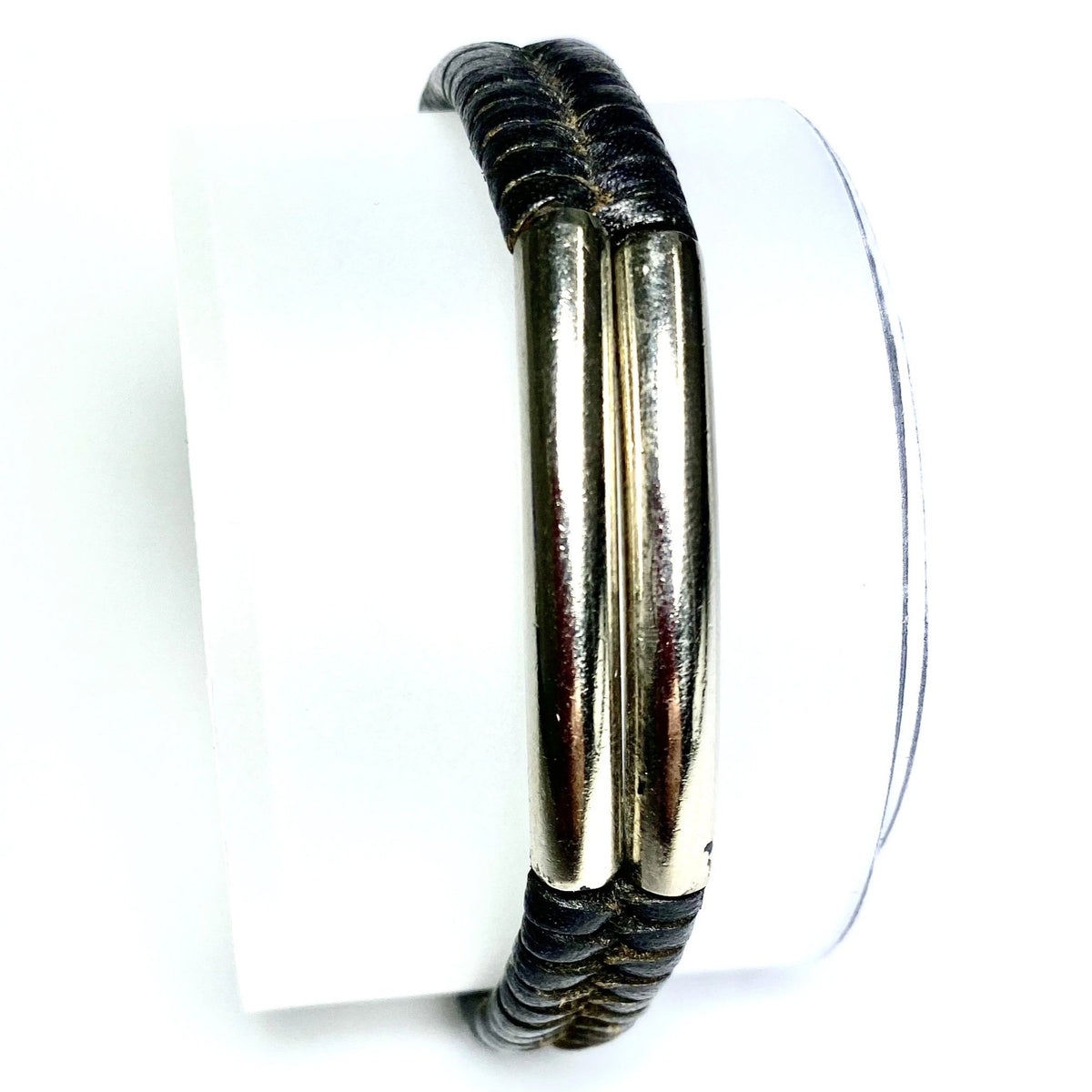 Sterling Silver Braided Leather Bracelet