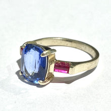 9ct White Gold 2.32ct Kyanite and Ruby Ring