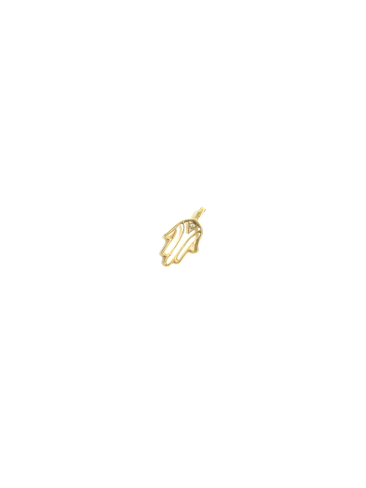14ct Gold Hamsa Hand and Diamond Pendant