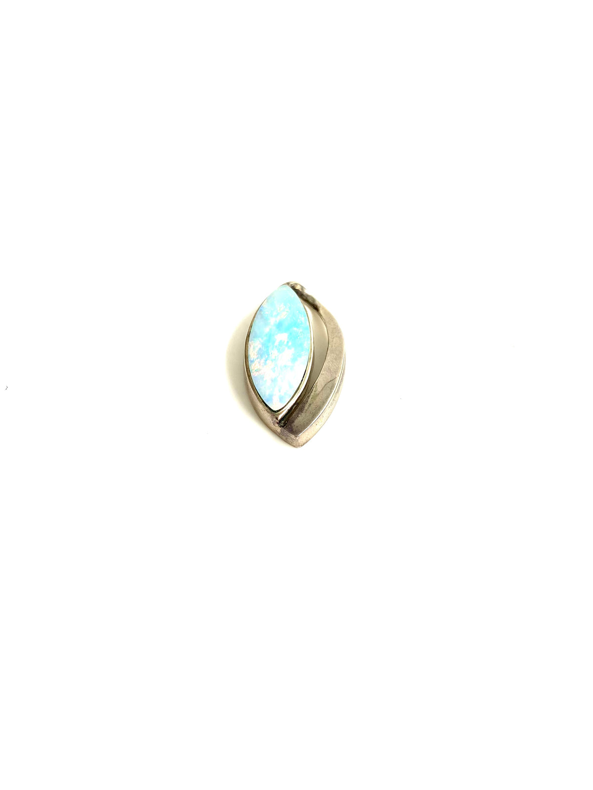 Sterling Silver Marquis Shaped Opal Pendant