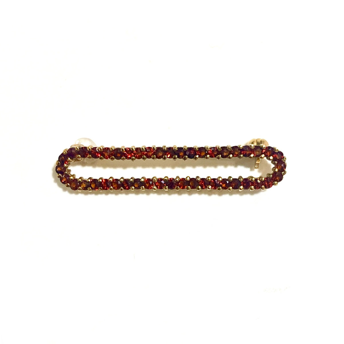 Sterling Silver Gold Plate Garnet Brooch