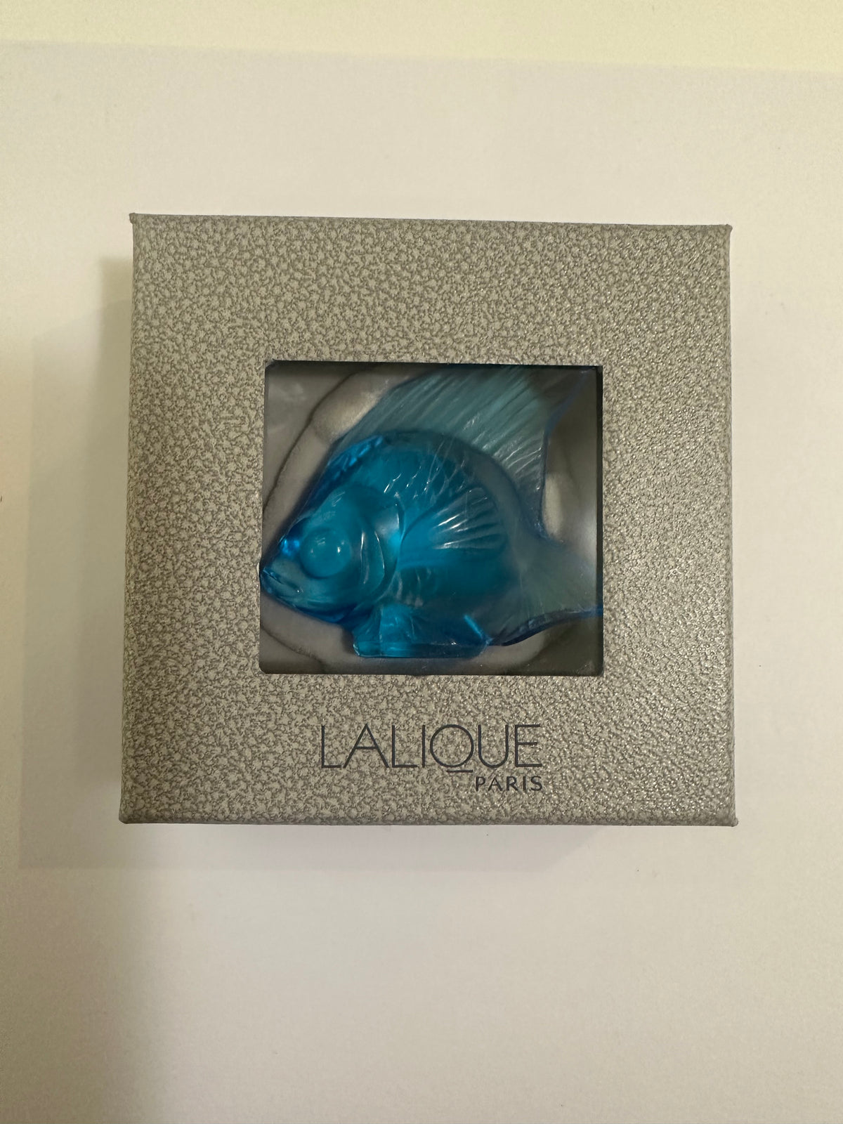 Lalique Blue Art Glass Fish