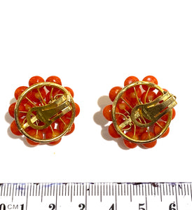 Stunning Momo Coral clip on Earrings