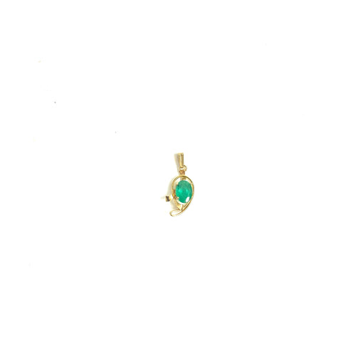 Sterling Silver Gold Plate Emerald Pendant