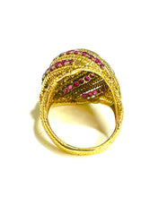 Vintage Gioielleria Romania Rome Ruby and Diamond Ring