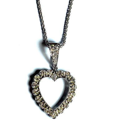 14ct White Gold and Diamond Love Heart Pendant