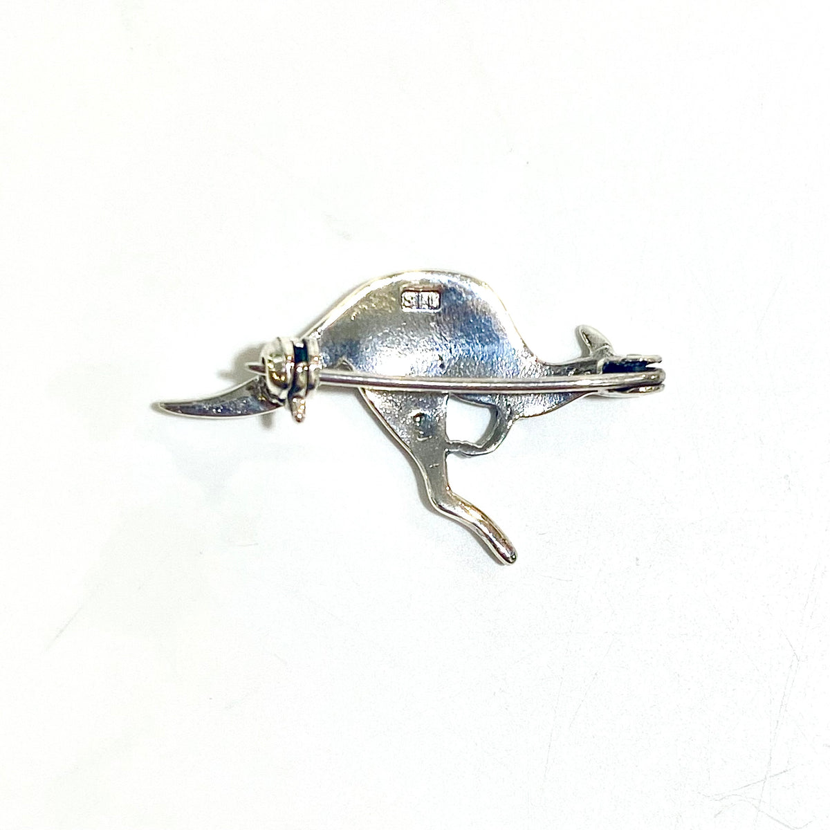Sterling Silver Marcasite Kangaroo Brooch