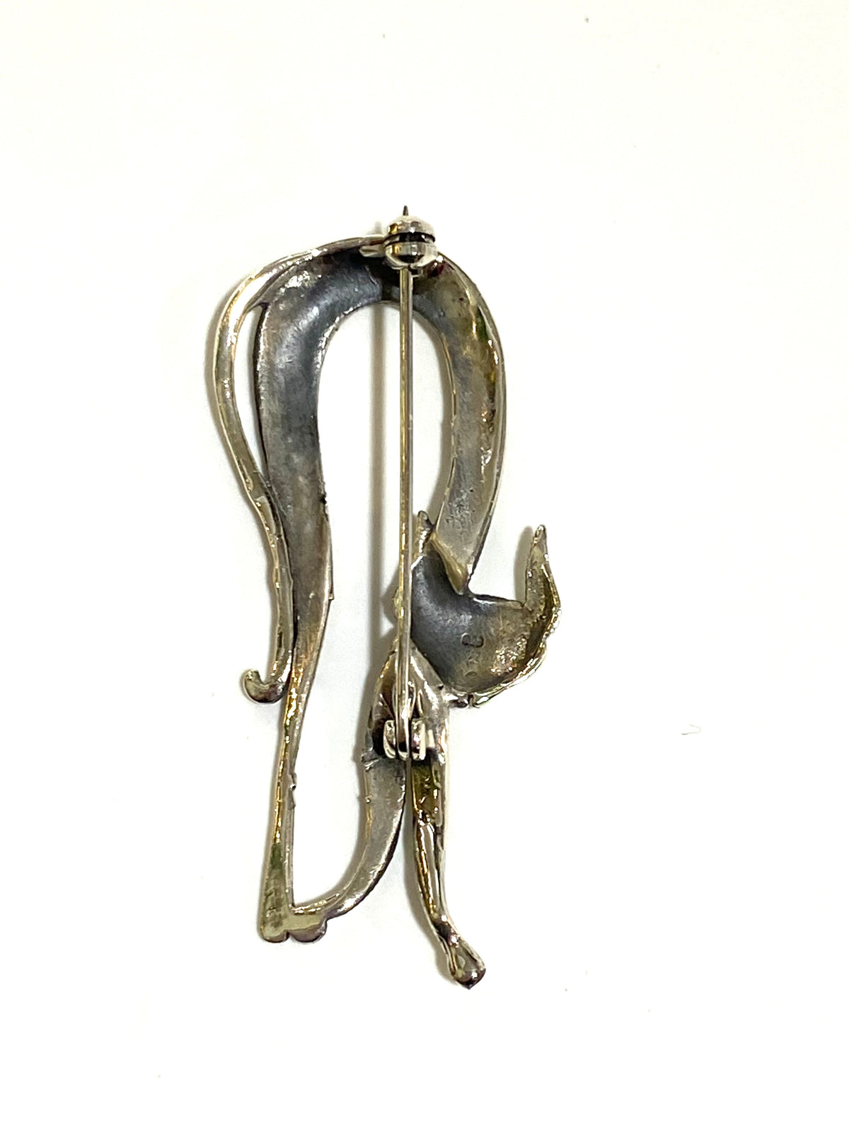 Sterling Silver Marcasite Arched Back Cat Brooch
