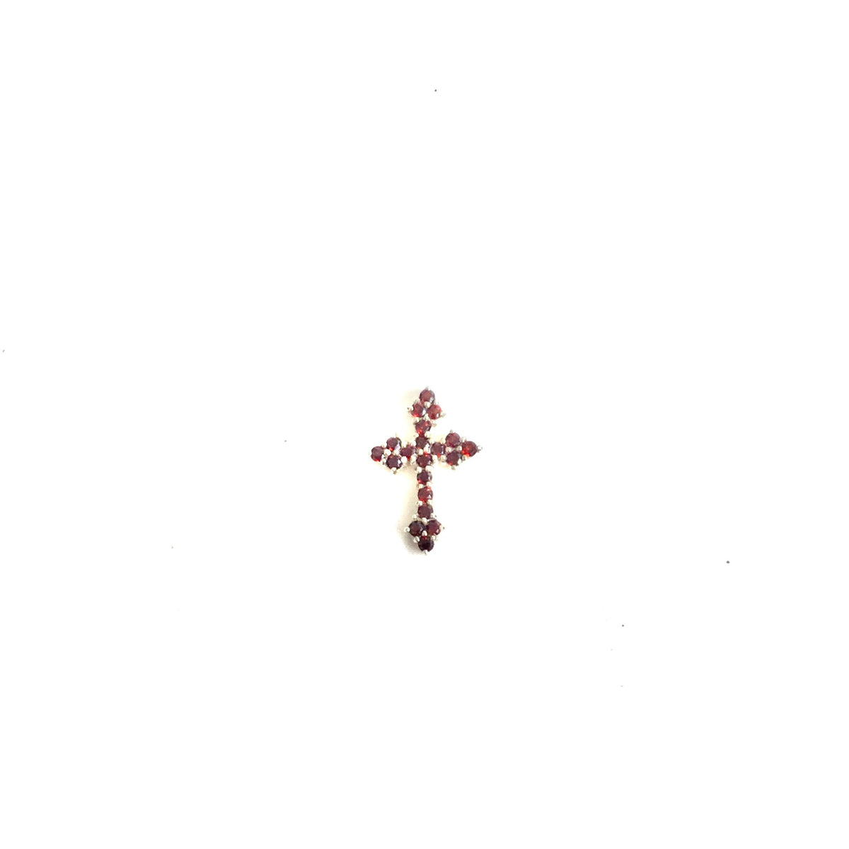 Sterling Silver Garnet Cross Pendant