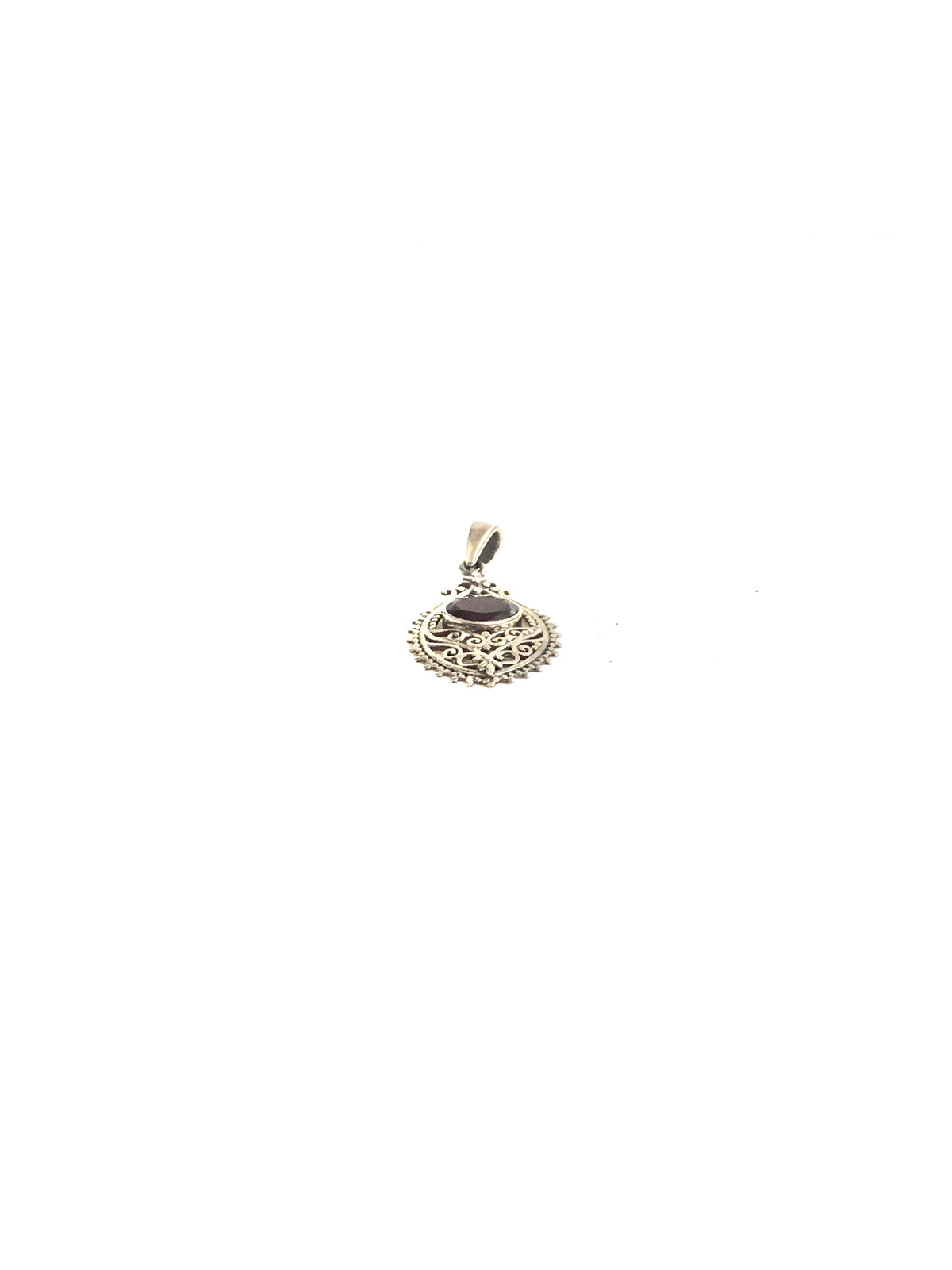 Sterling Silver Garnet Pendant