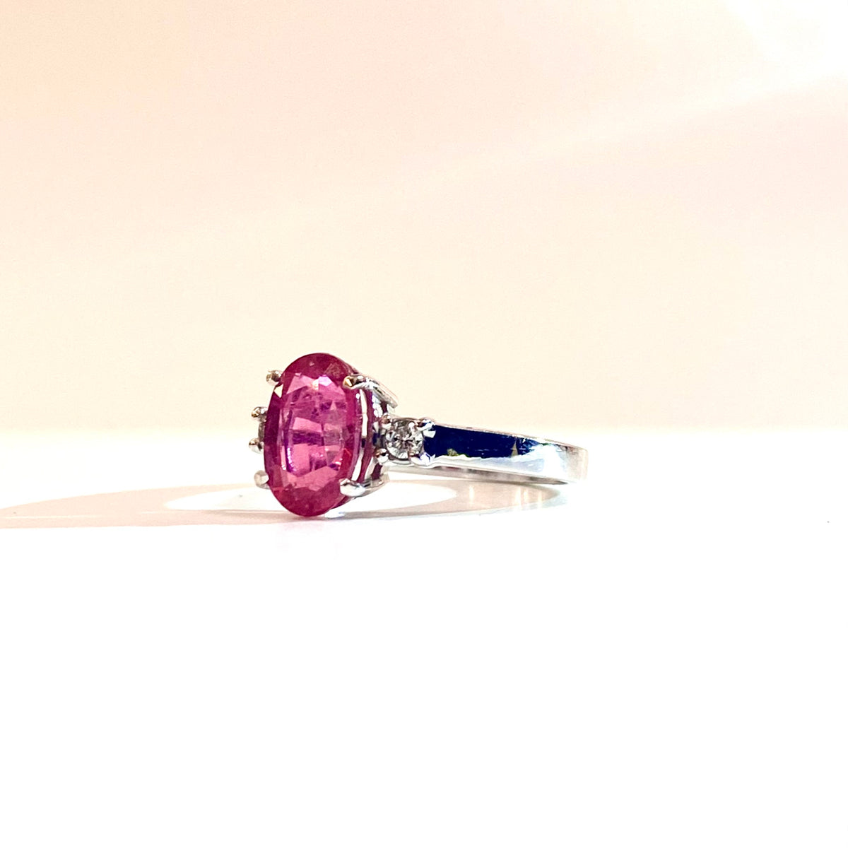 Pink Tourmaline and Diamond Ring