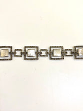 Marcasite Mother of Pearl Inlaid Square Motif Bracelet