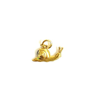Sterling Silver Gold Plate Snail Charm