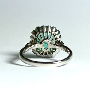 9ct White Gold 4.5ct Emerald and Diamond Cocktail Ring