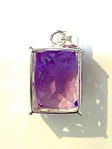Natural Amethyst Sterling Silver Pendant