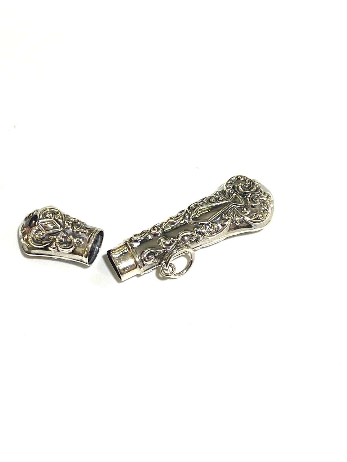 Sterling Silver Antique Style  Repose Worked Needle Case