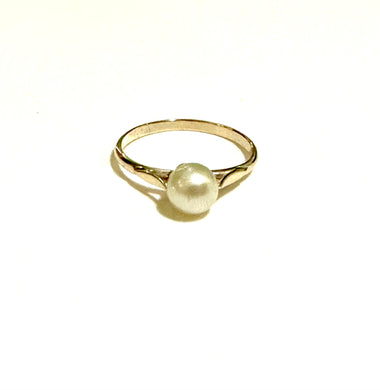 Sterling Silver Gold Plated Pearl Ring
