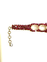 Sterling Silver Garnet and Cabochon Rose Quartz Bracelet