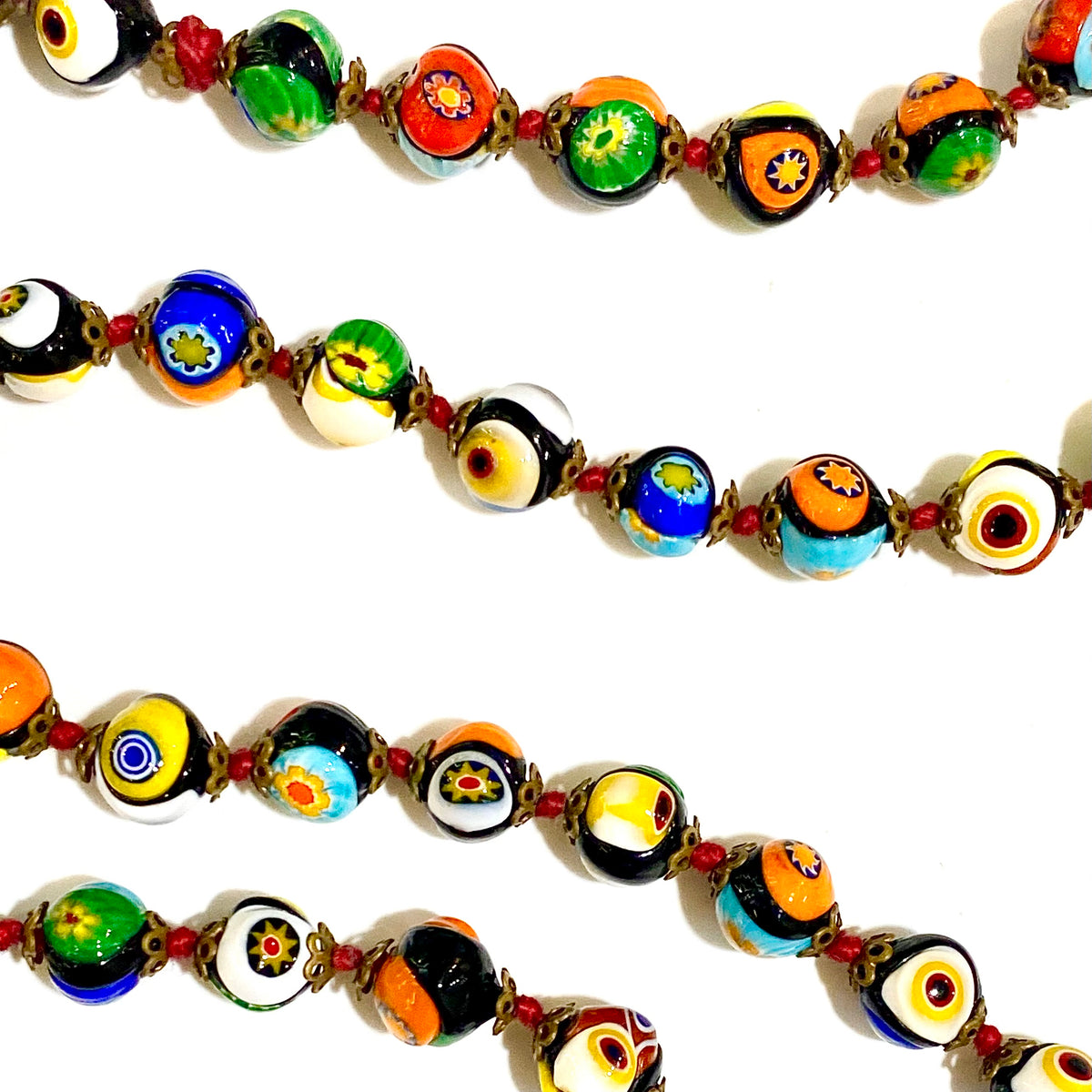 Antique Italian Millefiori Beaded Necklace