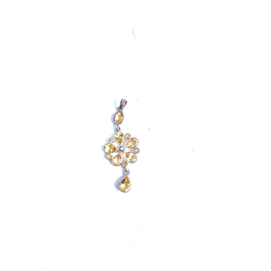 Sterling Silver Citrine and Pearl Pendant