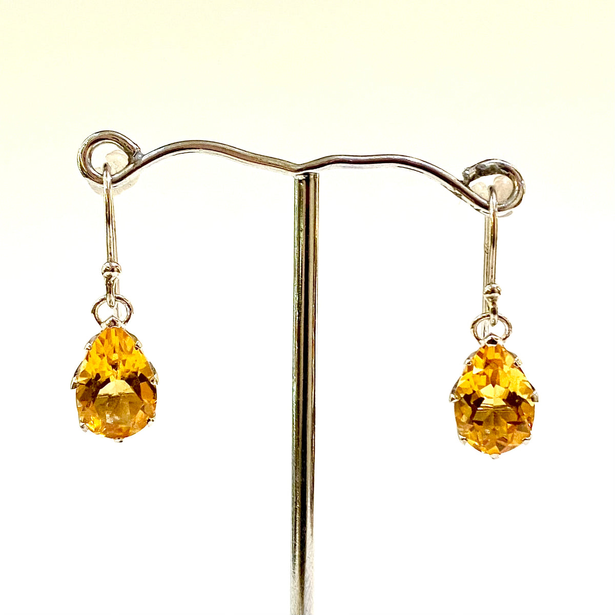 Sterling Silver Citrine Drop Earrings