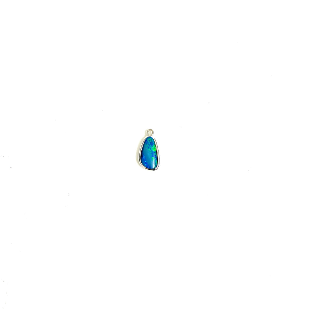 Sterling Silver Opal Asymmetric Pendant