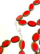 Two Strand Red Glass Handmade Necklace