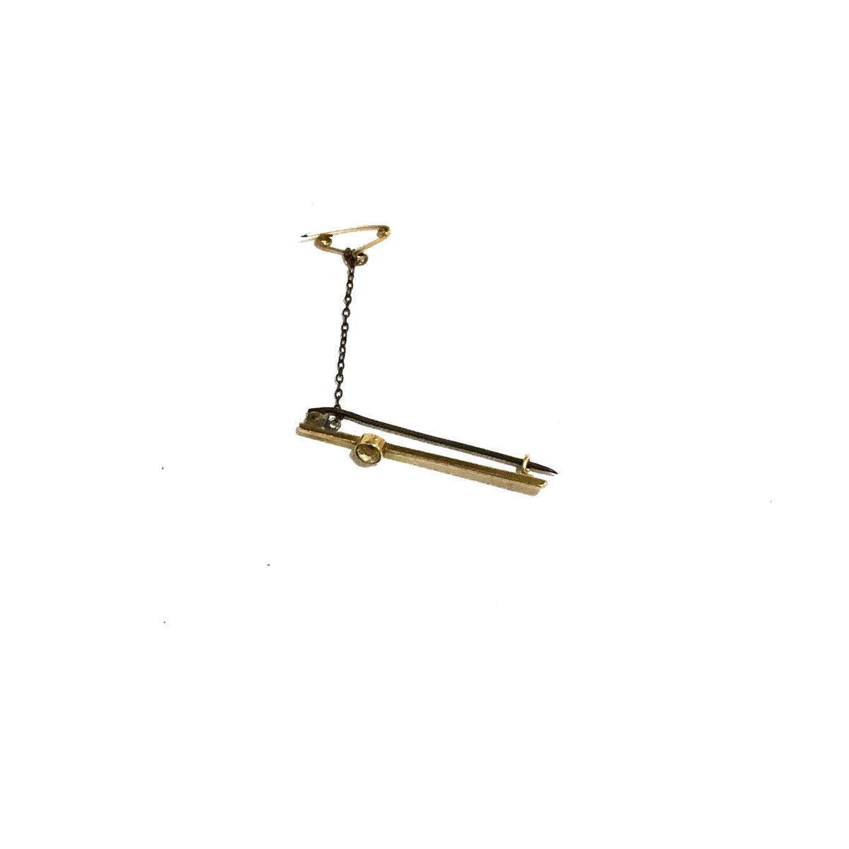 Small Citrine Bar Brooch