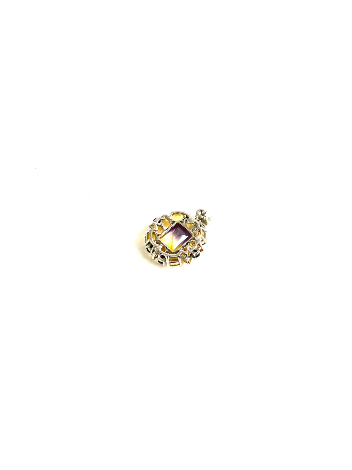 Sterling Silver Ametrine, Citrine and Black Spinel Pendant